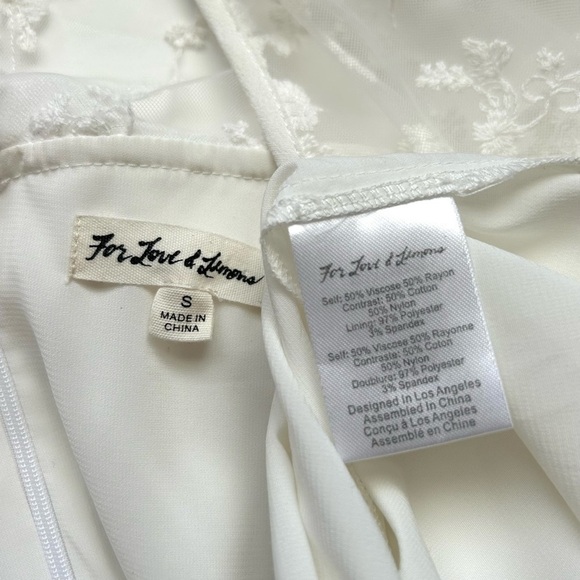 For Love & Lemons Rosebud Mini Dress White Lace Embroidered Sleeve Ruffle Size S - Picture 8 of 11